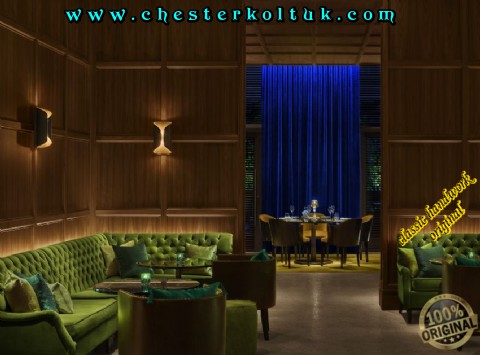 Lüks Restoran Chester Koltuk Masa Sandalye Tasarımı Özel Üretim